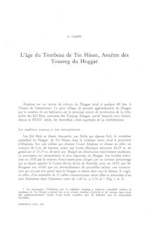 L âge du Tombeau de Tin Hinan, Ancêtre des Touareg du Hoggar