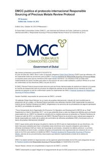 DMCC publica el protocolo internacional Responsible Sourcing of Precious Metals Review Protocol