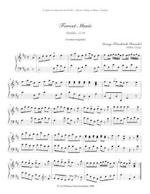 Partition complète, Forest Music, D major, Handel, George Frideric