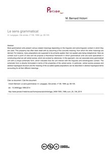 Le sens grammatical - article ; n°136 ; vol.33, pg 85-105