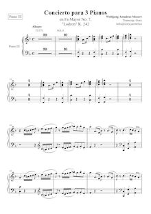Partition Piano 3, Piano Concerto No.7, Lodron-Konzert ; Lodron Concerto