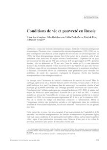 Conditions de vie et pauvreté en Russie - article ; n°1 ; vol.383, pg 219-244