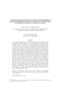 ADAPTIVE ESTIMATION OF VECTOR AUTOREGRESSIVE MODELS WITH TIME VARYING VARIANCE: APPLICATION