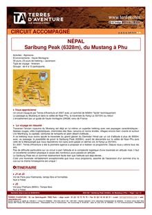 CIRCUIT ACCOMPAGNÉ NÉPAL Saribung Peak (6328m), du Mustang à Phu