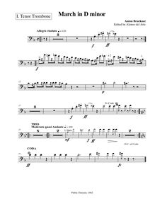 Partition ténor Trombone 1 (basse clef), March en D minor, D minor