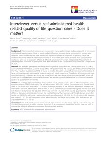 Interviewer versus self-administered health-related quality of life questionnaires - Does it matter?