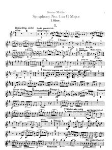 Partition hautbois 1, 2, 3 (doubles anglais cor), Symphony No.4