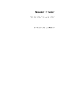 Partition harpe, Short Story, Trio for flute, viola and harp, Lambert, Edward
