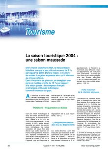 La saison touristique 2004 : une saison maussade (Octant n° 101)