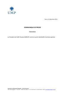 Laurent Wauquiez nommé secrétaire général de l UMP - CP