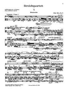 Partition viole de gambe, corde quatuor, Berg, Alban
