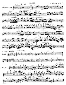 Partition flûte , partie, Le Désir, Valse de Schubert, Variations