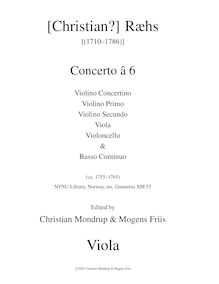 Partition altos, Concerto â 6, D Major, Ræhs, Christian par Christian Ræhs