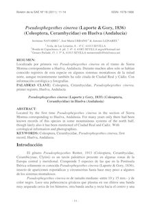 Pseudosphegesthes cinerea (Laporte &Gory, 1836) (Coleoptera, Cerambycidae) en Huelva (Andalucía) (Pseudosphegesthes cinerea (Laporte y Gory, 1835) (Coleoptera, Cerambycidae) in Huelva (Andalusia))