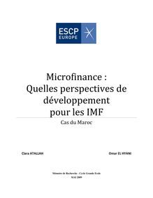 Microfinance : Quelles perspectives de développement pour les IMF.