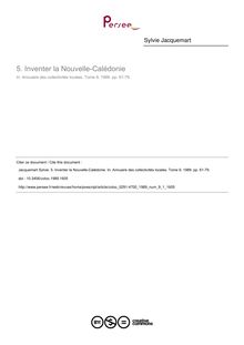 Inventer la Nouvelle-Calédonie - article ; n°1 ; vol.9, pg 61-79