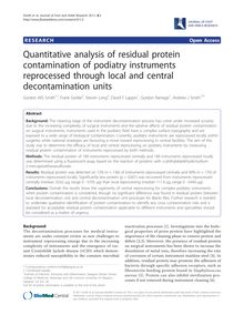 Quantitative analysis of residual protein contamination of podiatry instruments reprocessed through local and central decontamination units