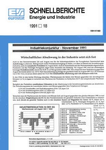 SCHNELLBERICHTE Energie und Industrie. 1991 18