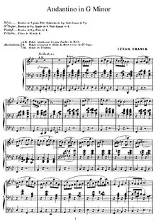 Partition complète, Andantino en G minor, Franck, César