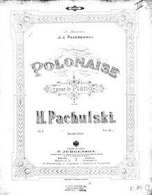 Partition Original score, Polonaise, Op.5, Pachulski, Henryk