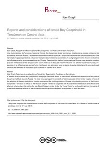 Reports and considerations of Ismail Bey Gasprinskii in Tercüman on Central Asia - article ; n°1 ; vol.32, pg 43-46