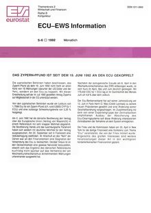ECU-EWS Information. 5-6/1992 Monatlich