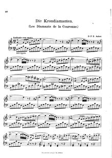 Partition complète, Les diamants de la couronne, Opéra comique en trois actes par Daniel François Esprit Auber