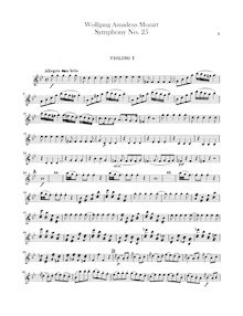 Partition violons I, II, Symphony No.25, G minor, Mozart, Wolfgang Amadeus