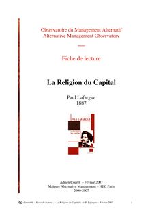 La Religion du Capital - de Paul Lafargue