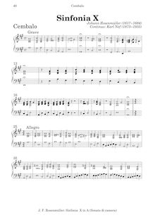 Partition clavecin , partie, Sonate e Sinfonie da camera, Rosenmüller, Johann par Johann Rosenmüller