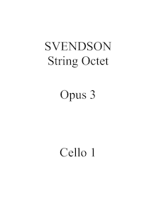 Partition violoncelle 1, Octet, Op.3, Svendsen, Johan