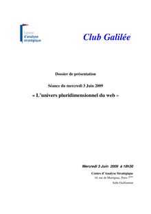 Club Galilée dossier de présentation : L univers pluridimensionnel ...