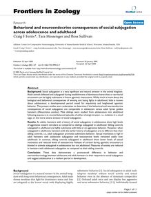 Behavioral and neuroendocrine consequences of social subjugation across adolescence and adulthood