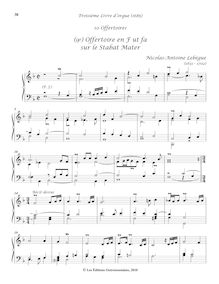Partition (9e) Offertoire en F ut fa sur le Stabat Mater, Troisième Livre d Orgue