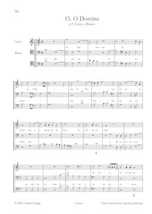 Partition complète, O Domine à , Canto e Basso, Cima, Giovanni Paolo