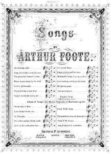 Partition No.1: It was a Lover et his Lass, 3 chansons, Foote, Arthur