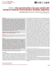 Una aproximación a los usos sociales del cuerpo en espacios correccionales: Córdoba, Argentina