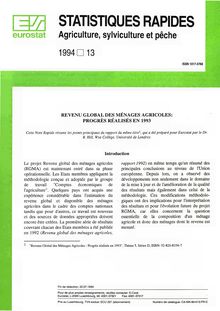 STATISTIQUES RAPIDES Agriculture, sylviculture et pêche. 1994/13