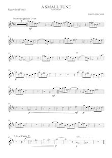 Partition enregistrement  (flûte), A petit Tune pour Brian, D major