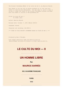 Le culte du moi 2 par Maurice Barrès