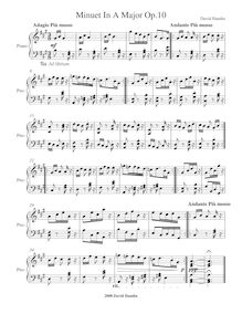 Partition complète, Minuet en A major Op.10, A major, Hamlin, David