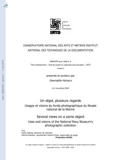 CONSERVATOIRE NATIONAL DES ARTS ET METIERS INSTITUT NATIONAL DES TECHNIQUES DE LA DOCUMENTATION