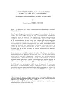 LE JUGE CONSTITUTIONNEL FACE AUX ENJEUX DE LA DEMOCRATISATION DANS ...