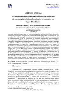 Development and validation of spectrophotometric and ion pairchromatographic techniques for estimation of telmisartan andhydrochlorothiazide