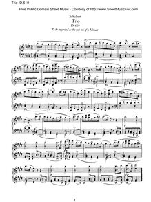Partition complète, Trio, D.610, Schubert, Franz