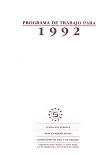Programa de trabajo para 1992