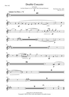 Partition hautbois 1/2, Dopel-Konzerte für Karinette (oder Violine), viole de gambe und Orchester, Op.88