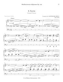 Partition , Sortie Grand Chœur, Meditaciones religiosas, Op.122