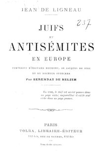 Juifs et antisémites en Europe... / Jean de Ligneau