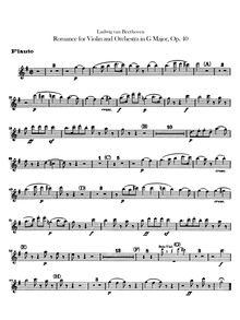 Partition flûte, Romance pour violon et orchestre, G Major, Beethoven, Ludwig van